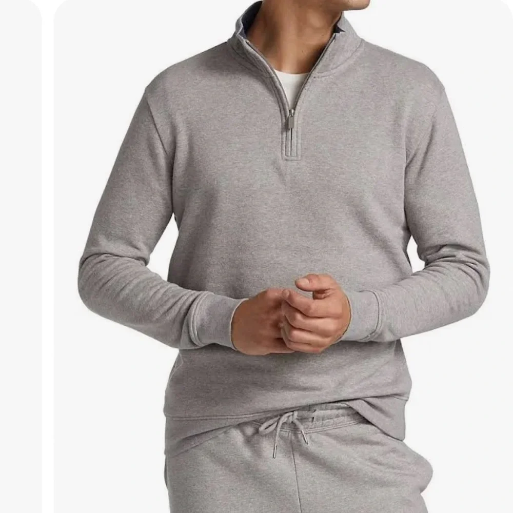 SAKS FIFTH AVENUE Men Medium Gray Sweatshirt Zip Up - Picture 1 of 7